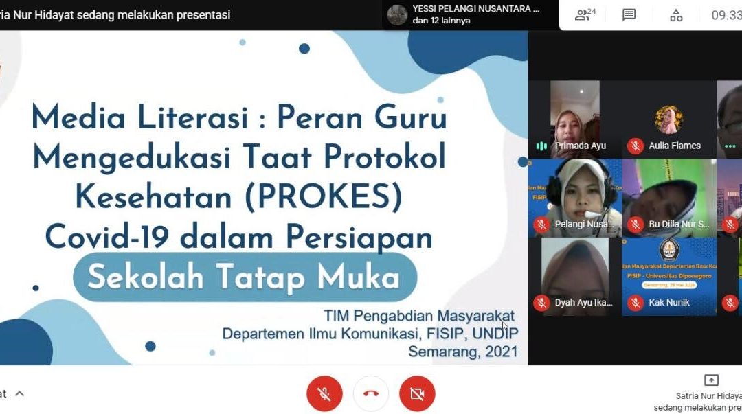 Departemen Ilmu Komunikasi Undip Lakukan Edukasi Protokol Kesehatan Tatap Muka